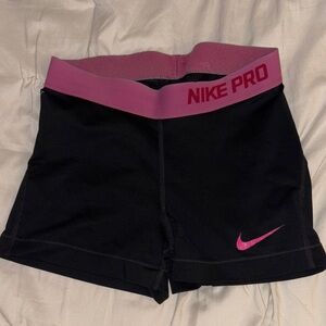Nike Women's Athletic Shorts Black with Pink Accents
